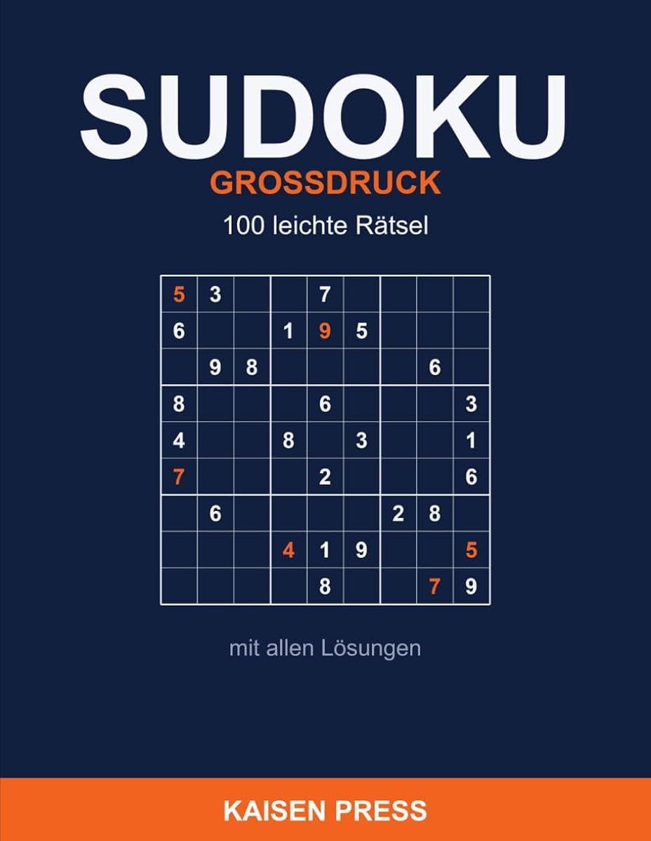 Sudoku Großdruck — 100 leichte Rätsel mit Lösungen
