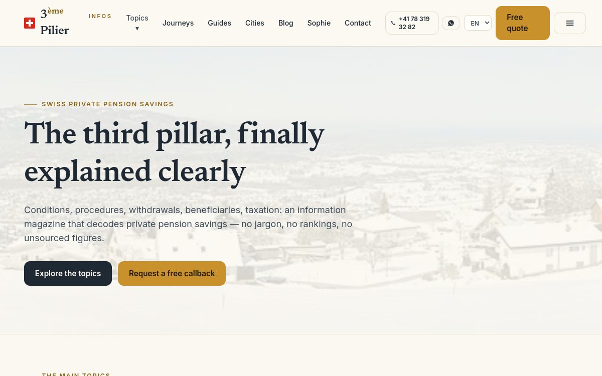 Aperçu — 3ème Pilier Infos
